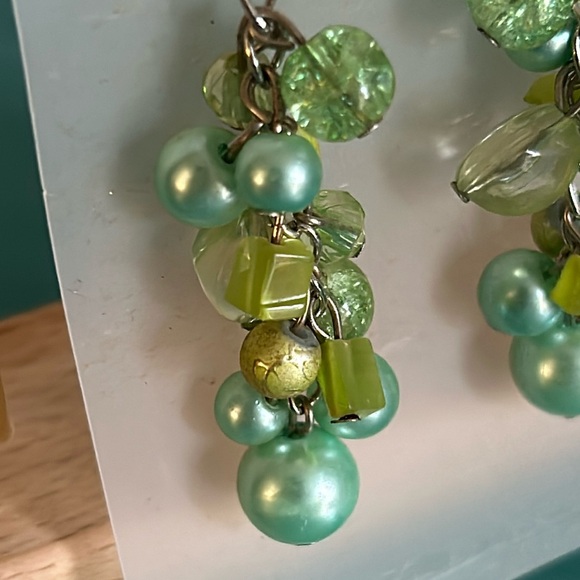 New 7 Pair Collection Multi Color Fashion Drop Hoop Button Chandelier Earrings - Picture 7 of 15